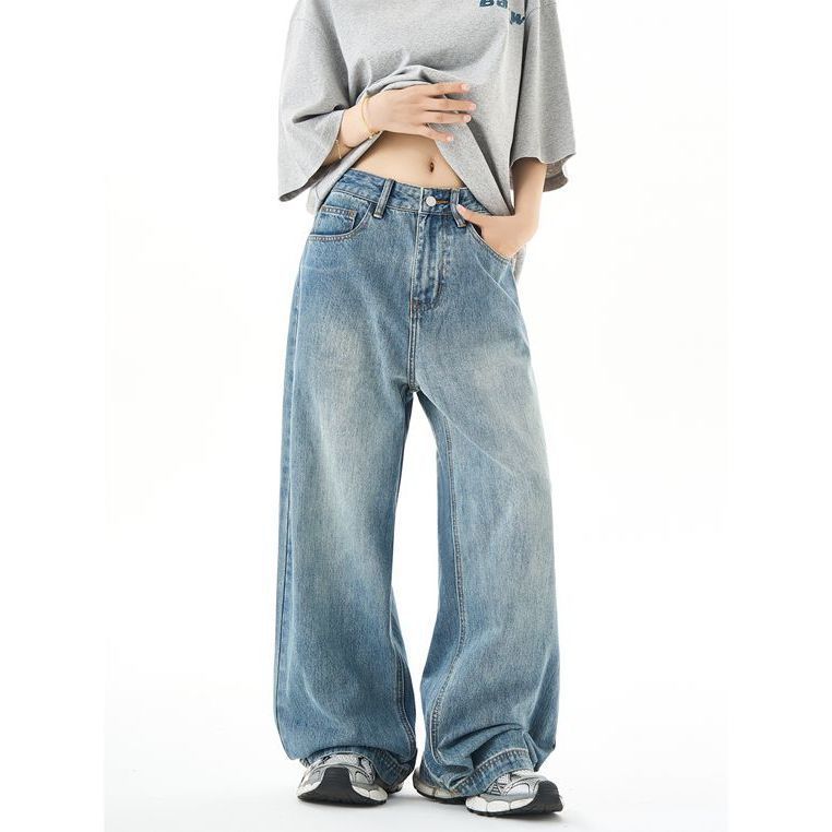 Washed Straight Jeans