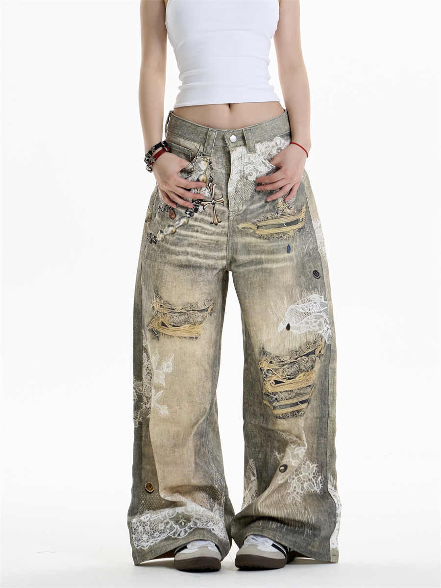Cross Printed Jeans