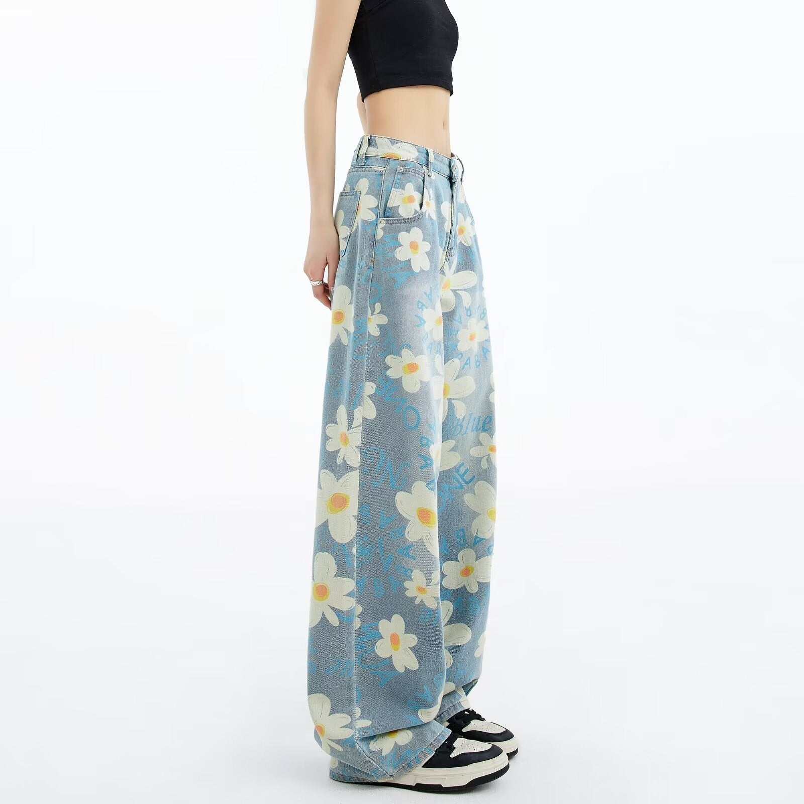 Printed Floral Jeans