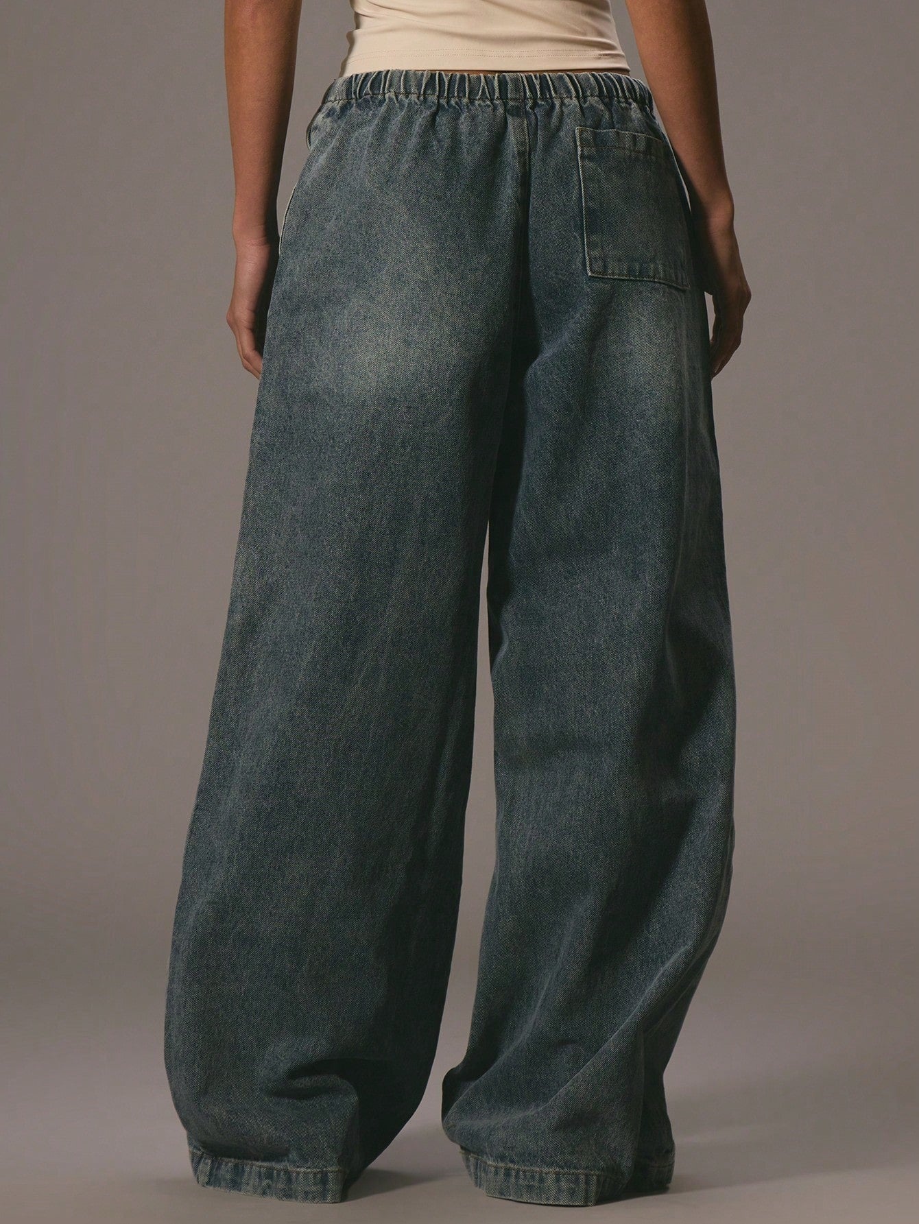 Elegant Drawstring Denim