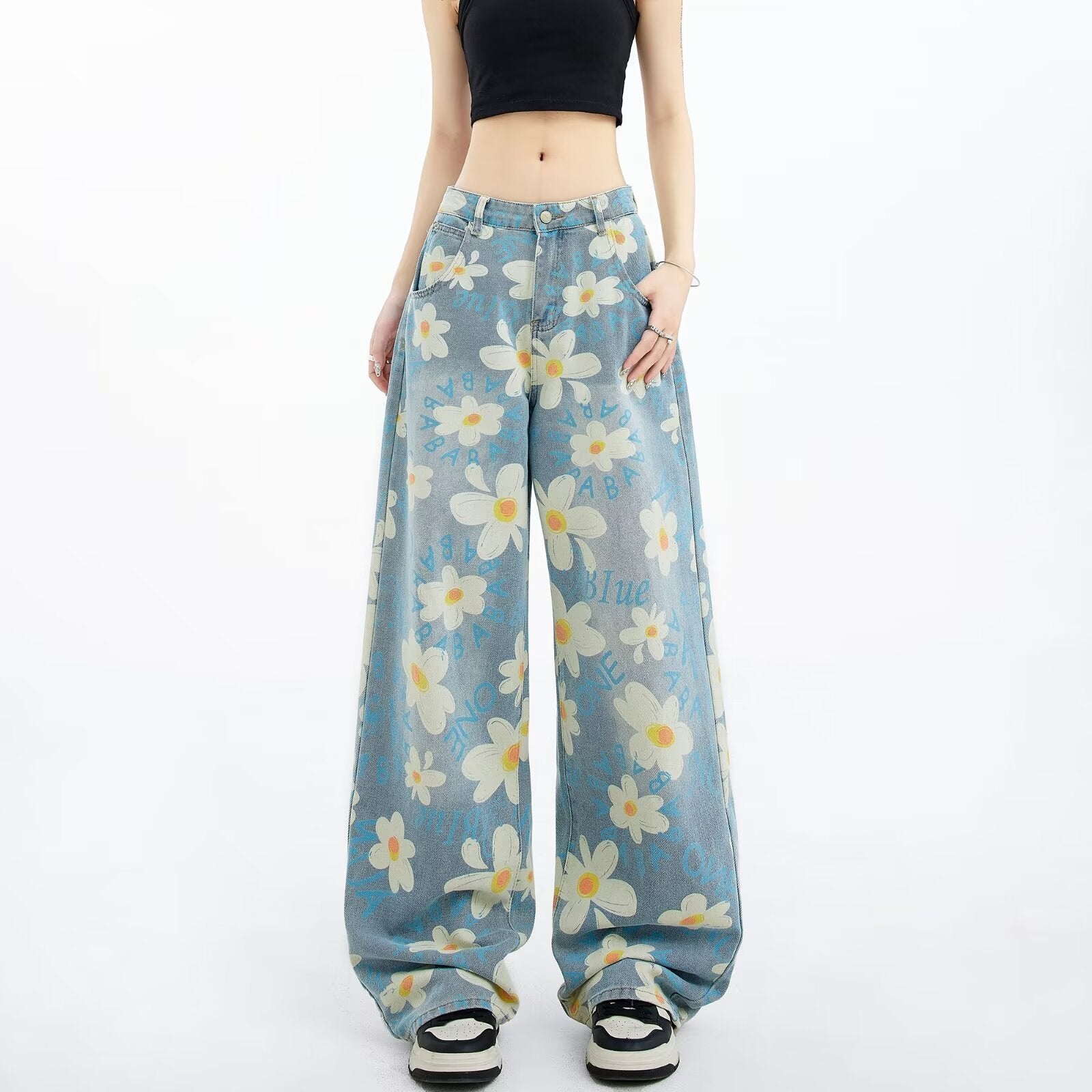 Printed Floral Jeans