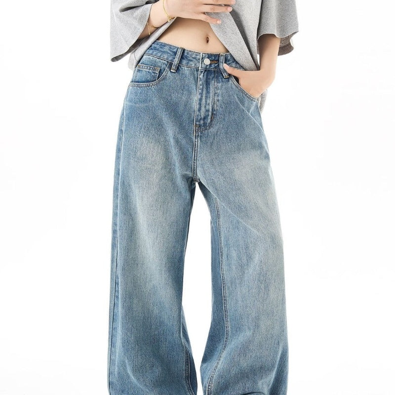 Washed Straight Jeans