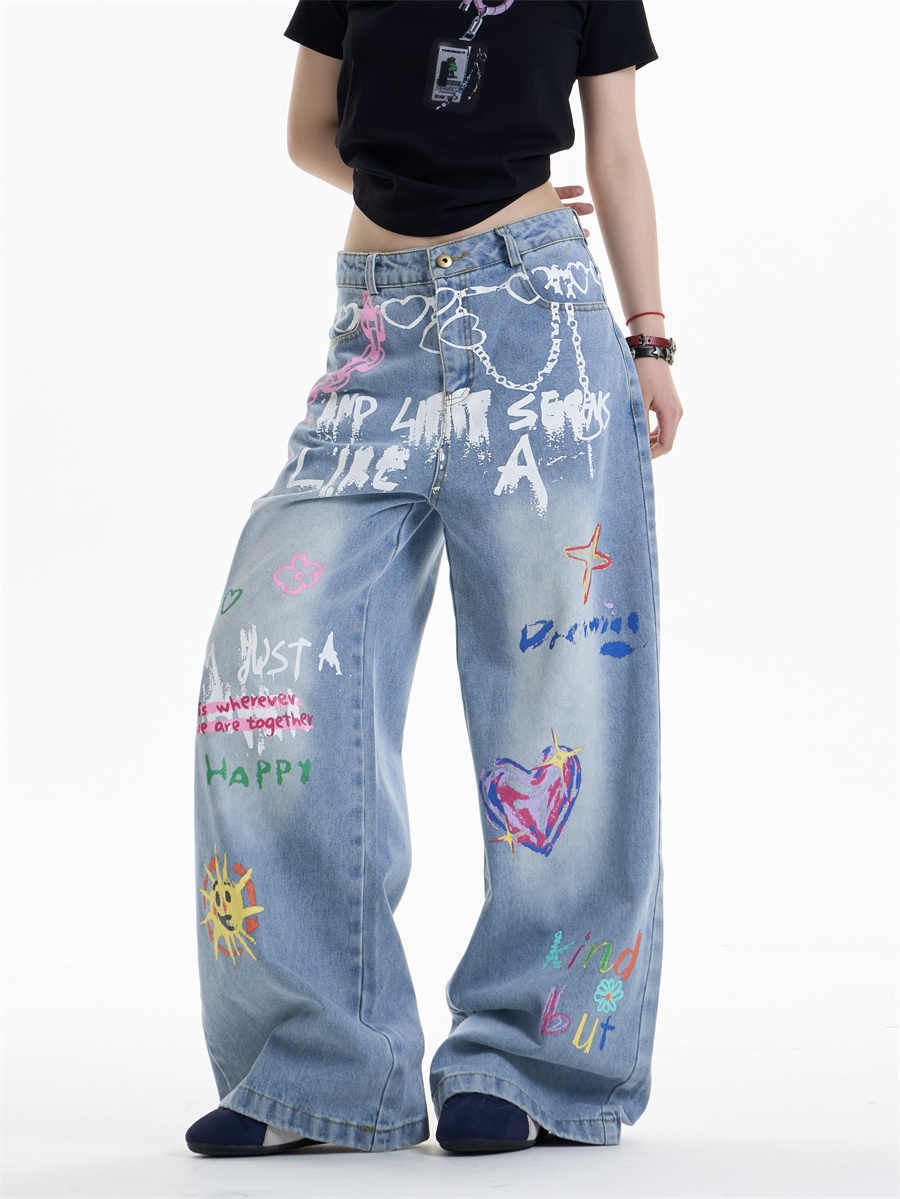 Waist Chain Printed Jeans