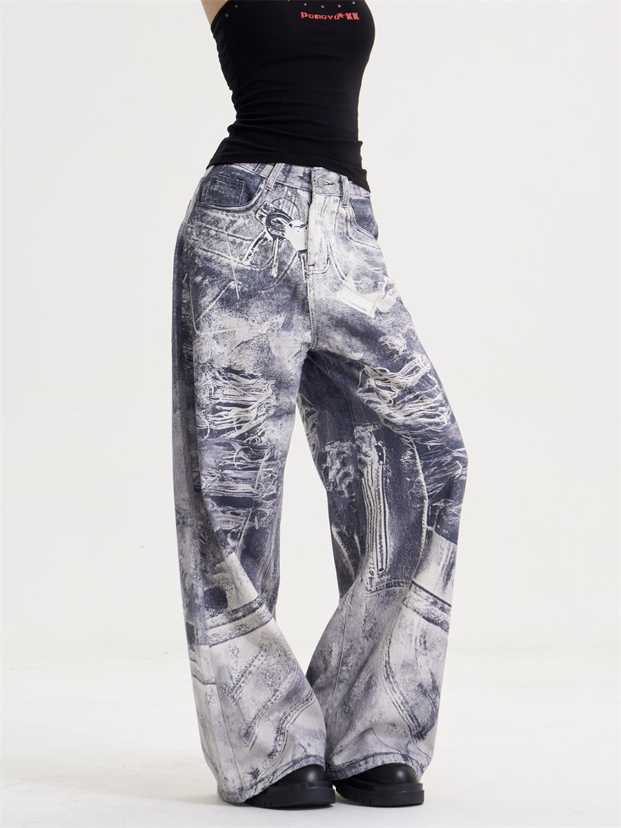 Printed Gradient Jeans