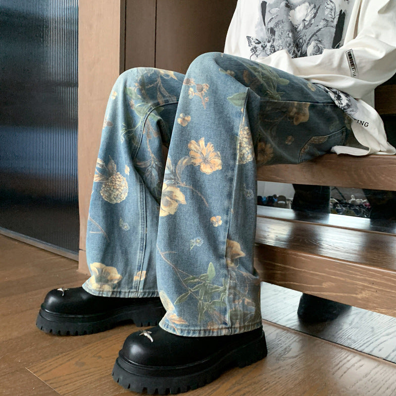 Floral High Street Jeans