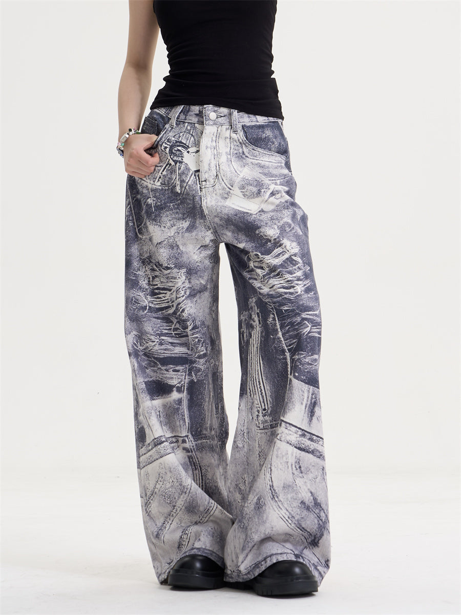 Printed Gradient Jeans
