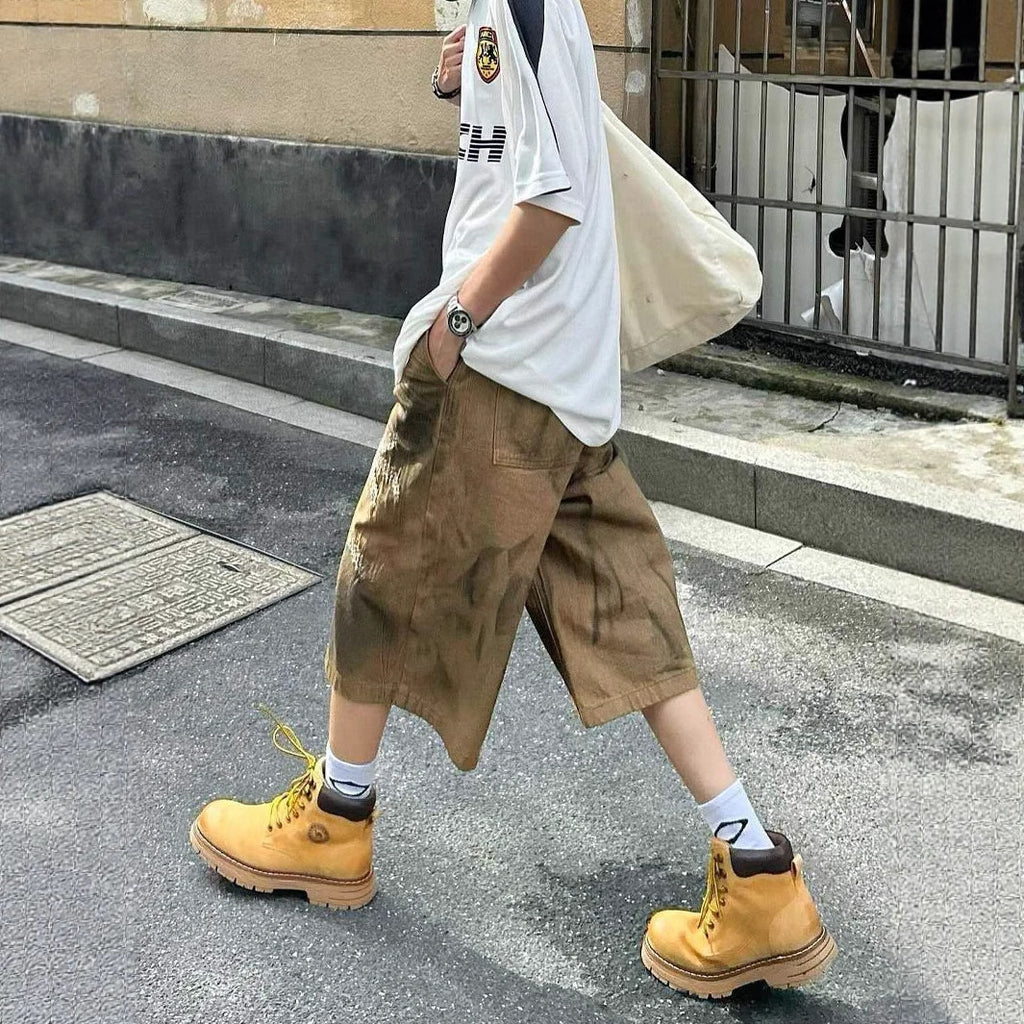 Washed Denim Shorts