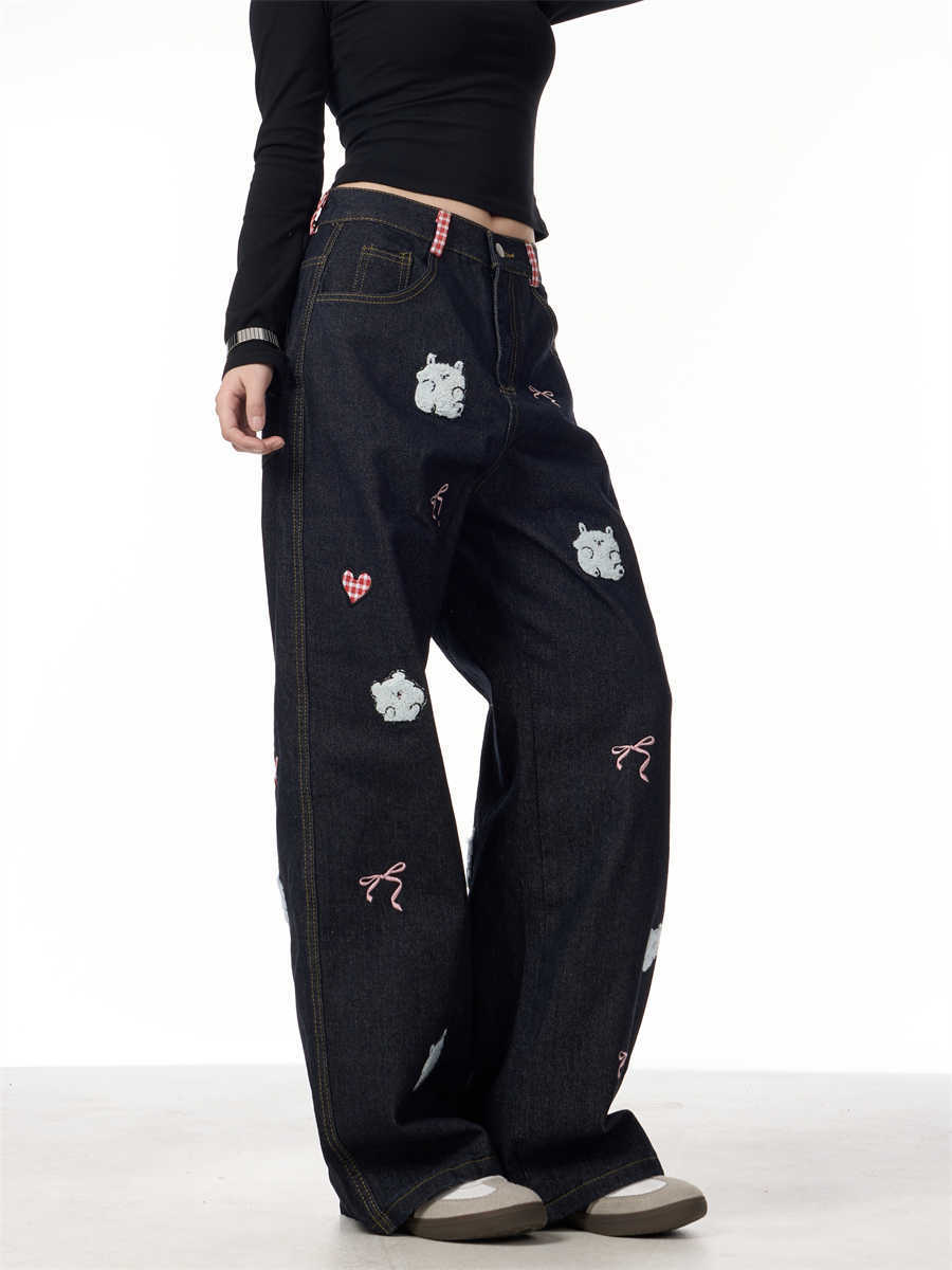 Lamb Embroidery Jeans