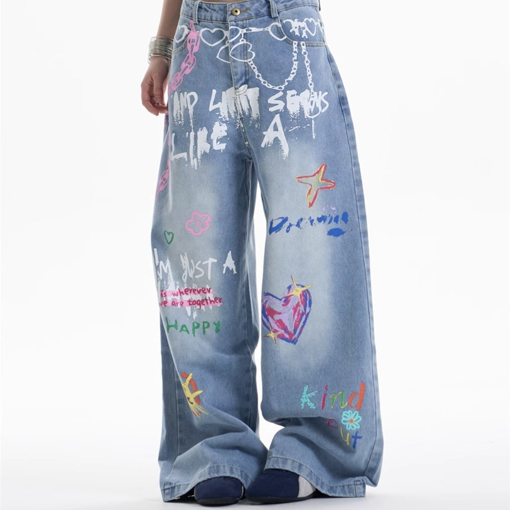 Waist Chain Printed Jeans