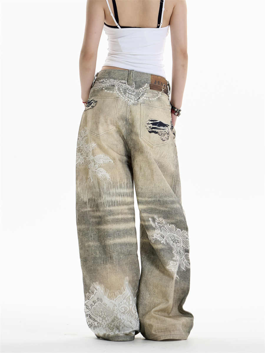 Cross Printed Jeans