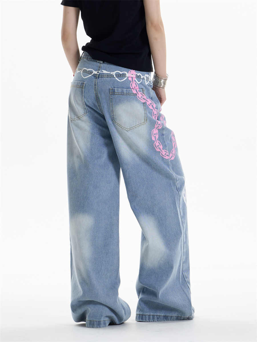 Waist Chain Printed Jeans