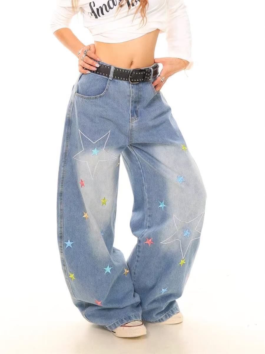 Embroidered Loose Jeans