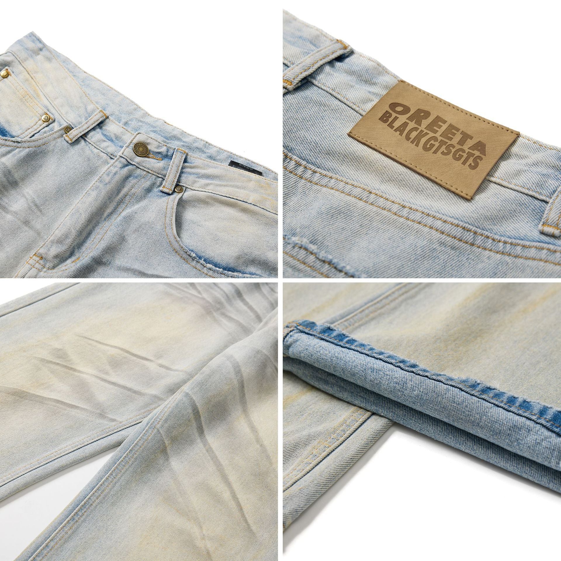 Blue Splash Ink Worn Jeans