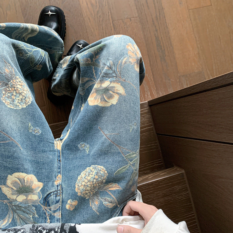 Floral High Street Jeans