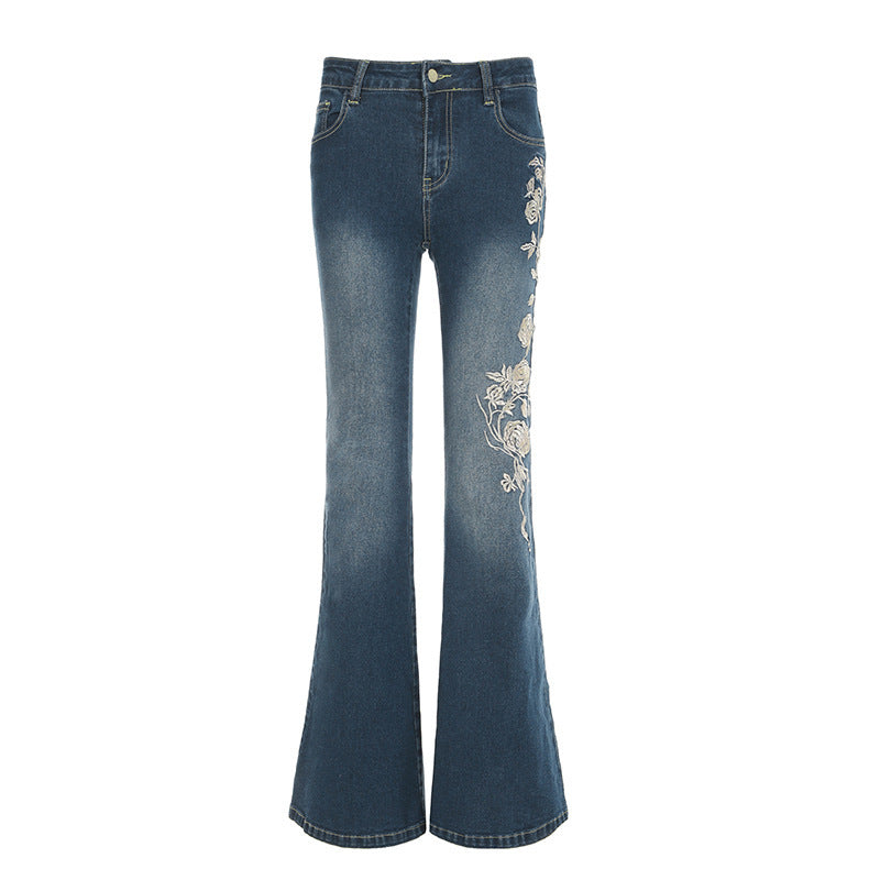Rose Embroidered Jeans