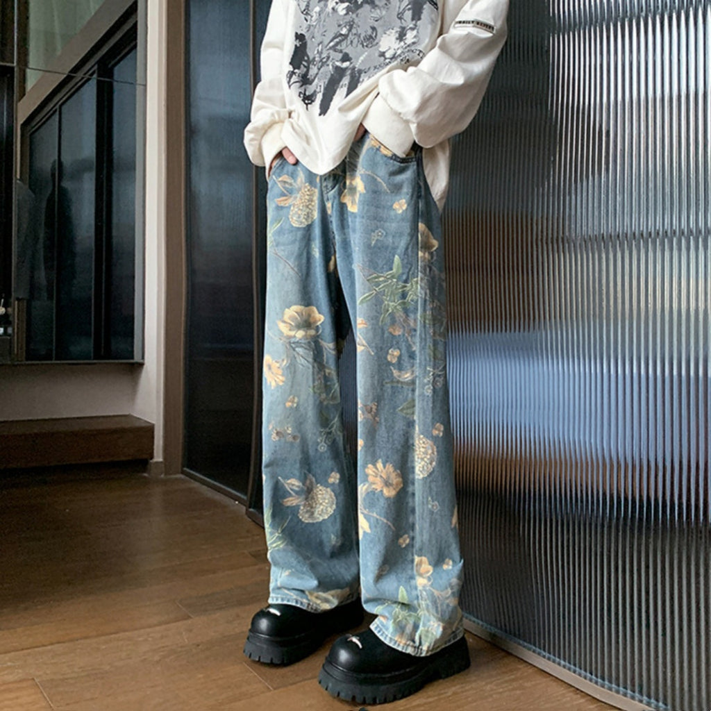 Floral High Street Jeans