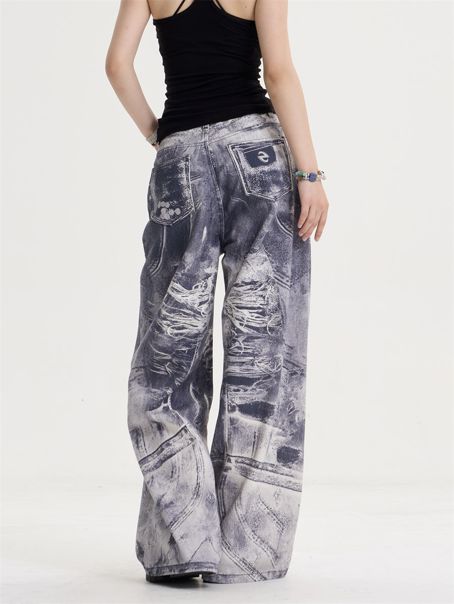 Printed Gradient Jeans