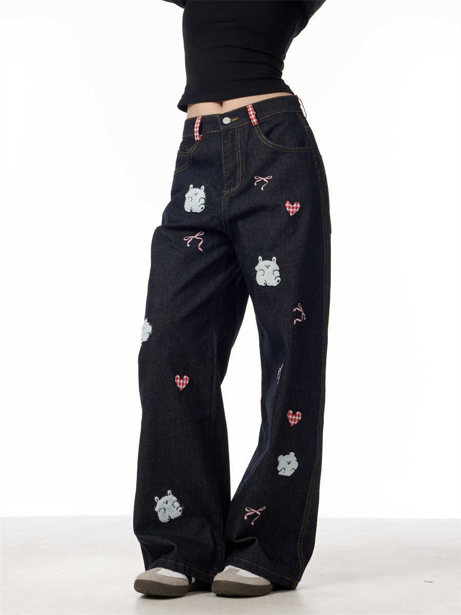 Lamb Embroidery Jeans
