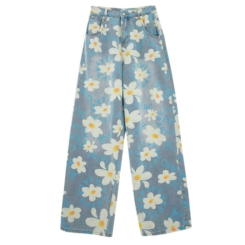 Printed Floral Jeans