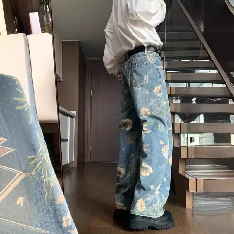 Floral High Street Jeans