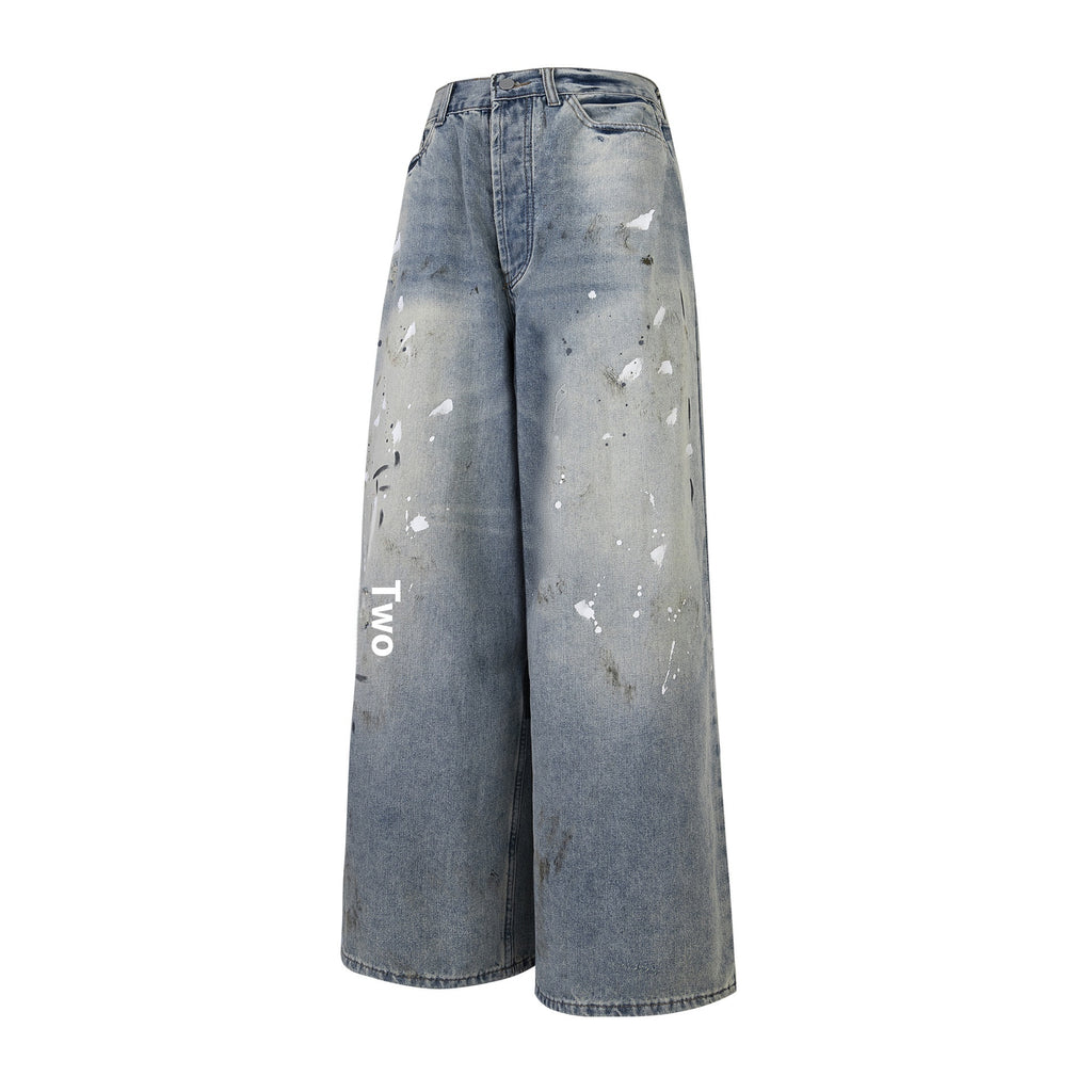 Distressed Mopping Jeans