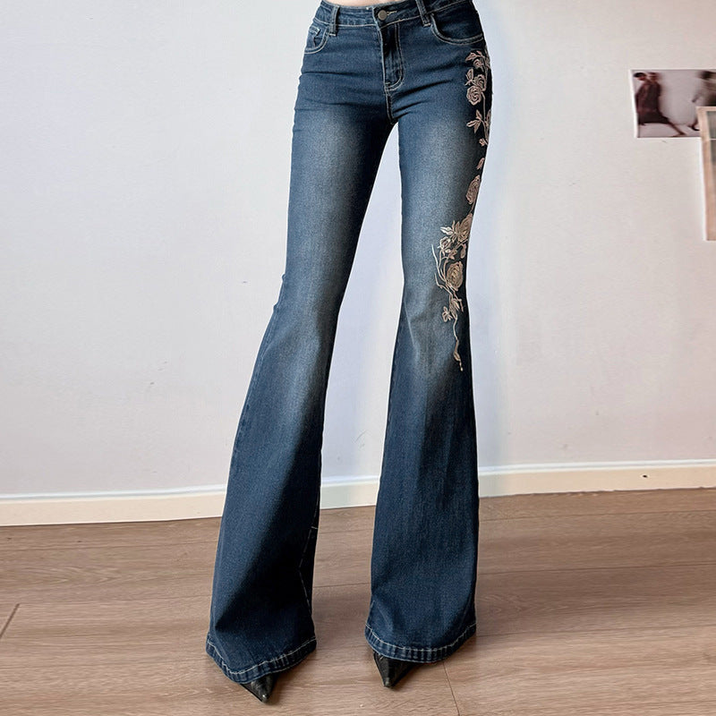 Rose Embroidered Jeans