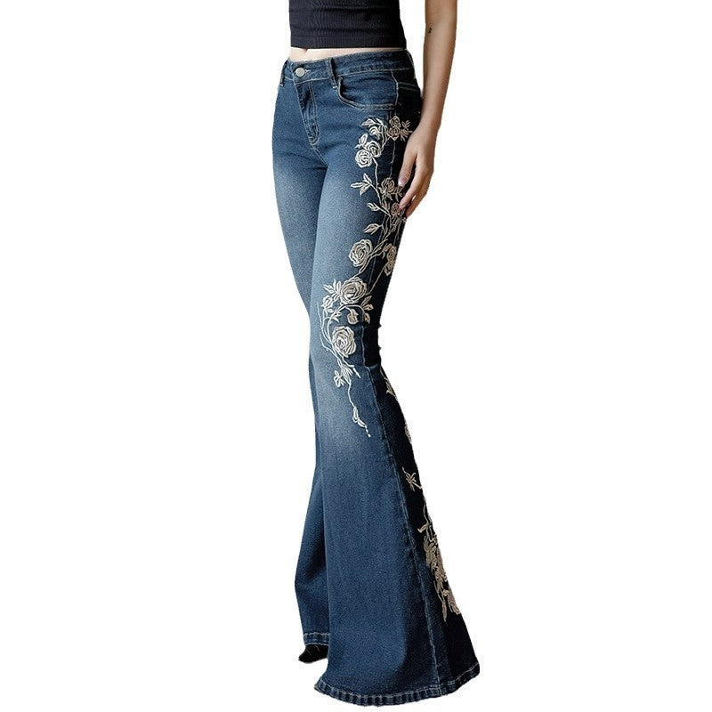 Rose Embroidered Jeans