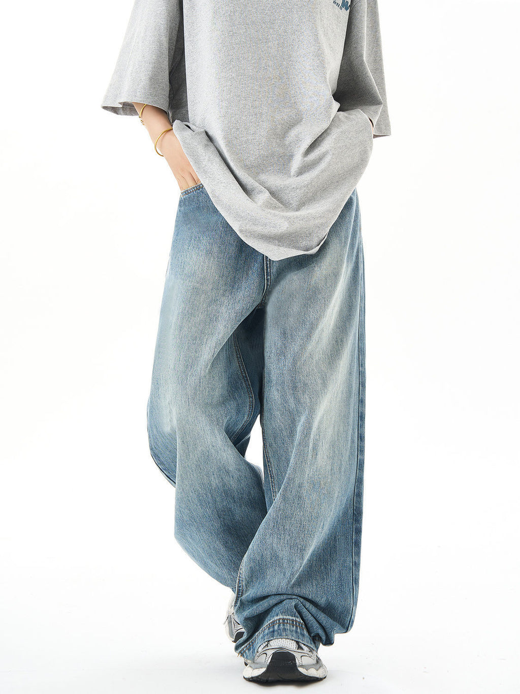 Washed Straight Jeans