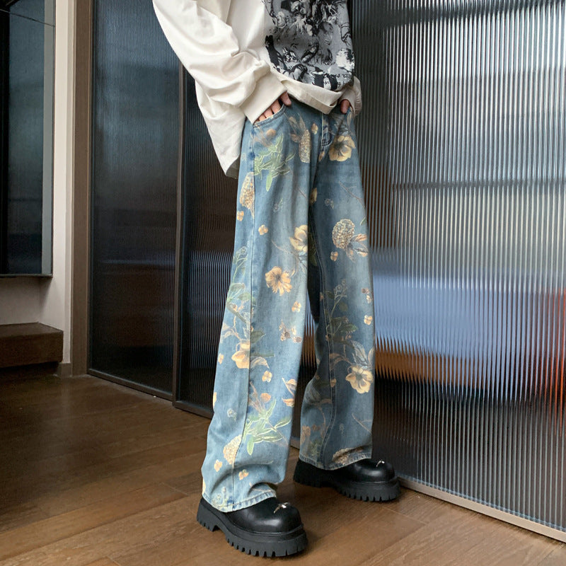 Floral High Street Jeans