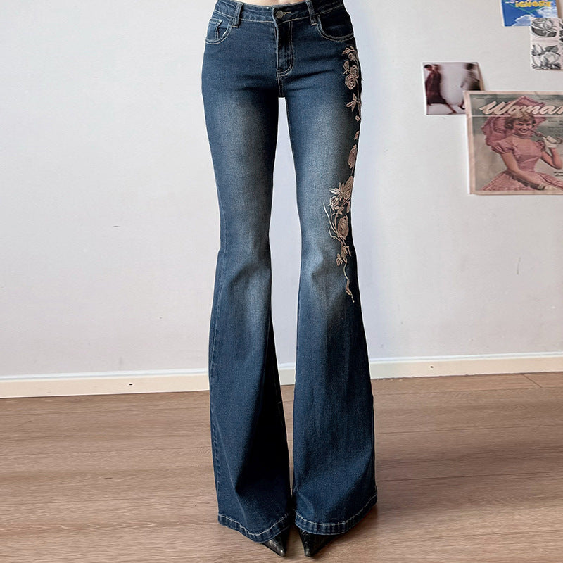 Rose Embroidered Jeans